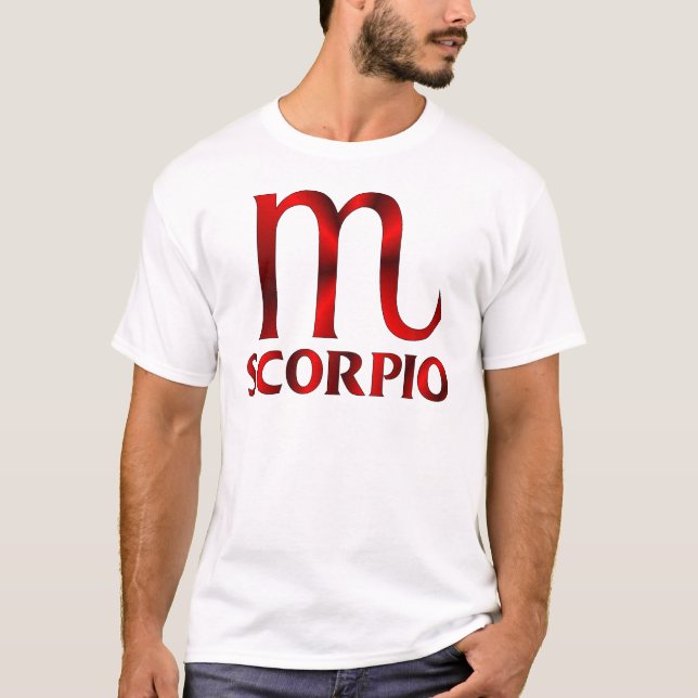 Rotes Skorpions-Horoskop-Symbol T-Shirt (Vorderseite)
