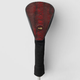 Rotes Snakeskin Leder drucken Embosses Monogramm Golf Headcover