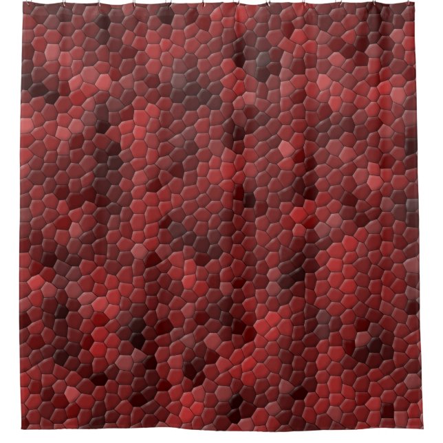 Rotes Snakeskin Muster Duschvorhang (Vorderseite)