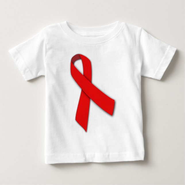 Rotes solidaritäts-Band der Leute, die mit AIDS Baby T-shirt (Vorderseite)