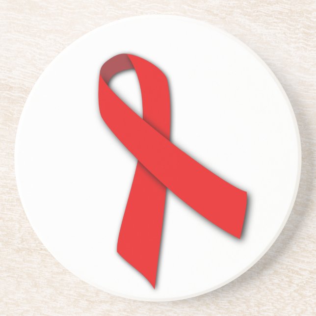 Rotes solidaritäts-Band der Leute, die mit AIDS Getränkeuntersetzer (Vorne)