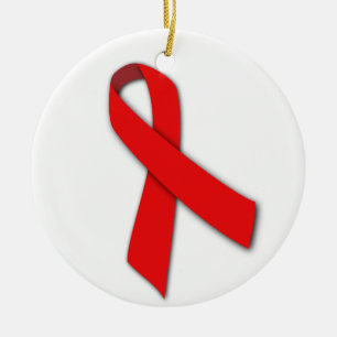 Rotes solidaritäts-Band der Leute, die mit AIDS Keramikornament