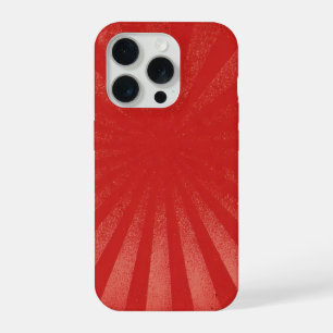Rotes Sonnenstrahl-Hintergrund – Vintage-Retro-Tex iPhone 15 Pro Hülle