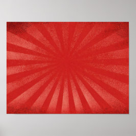 Rotes Sonnenstrahl-Hintergrund – Vintage-Retro-Tex Poster