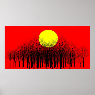 Rotes Sonnenuntergang-Plakat Poster