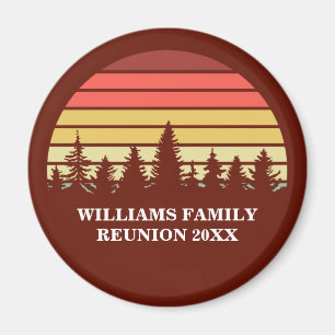 Rotes Sonnenuntergangs-Campingtrip Treffen der Fam Magnet