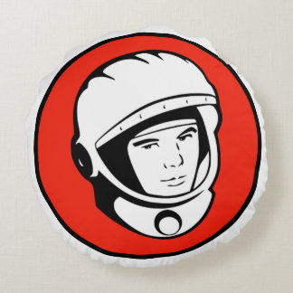 Rotes Sowjet-Kosmonaut-Rundkissen Rundes Kissen