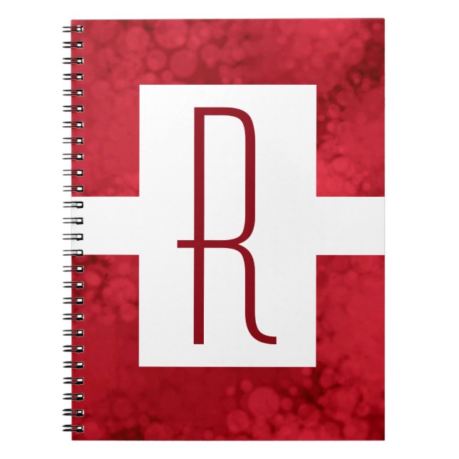 Rotes Speckled Monogramm Notizblock (Vorderseite)