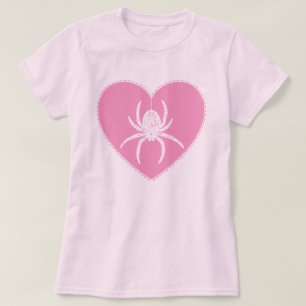 Rotes Spinne-Herz T-Shirt