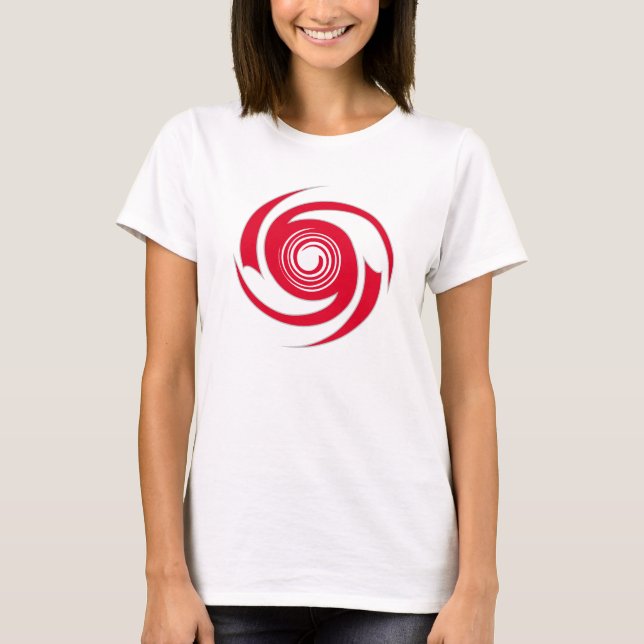 Rotes Spiralbild T-Shirt (Vorderseite)