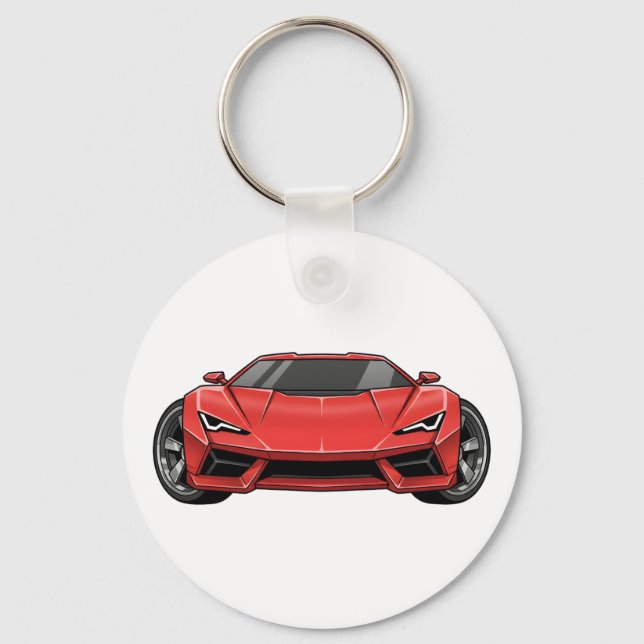 Rotes Sportauto Schlüsselanhänger (Vorderseite)