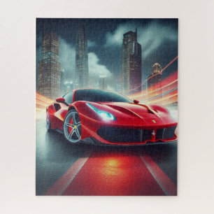 ROTES SPORTWAGEN-PUZZEL PUZZLE