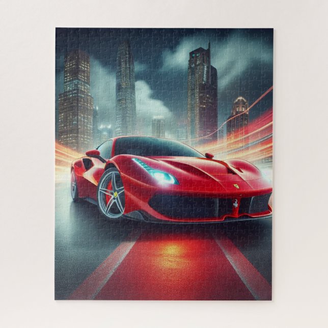 ROTES SPORTWAGEN-PUZZEL PUZZLE (Vertikal)