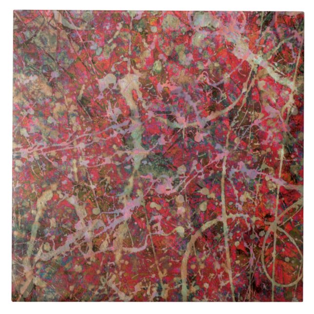 "Rotes Spritzen-" Fliese (Vorderseite)