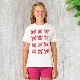 Rotes Stammes-Schmetterlings-Ornament T-Shirt