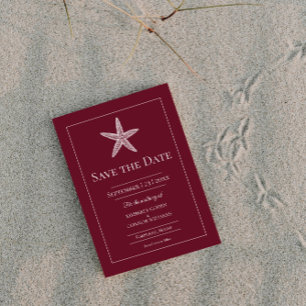 Rotes Starfish Monogramm-Foto Save The Date