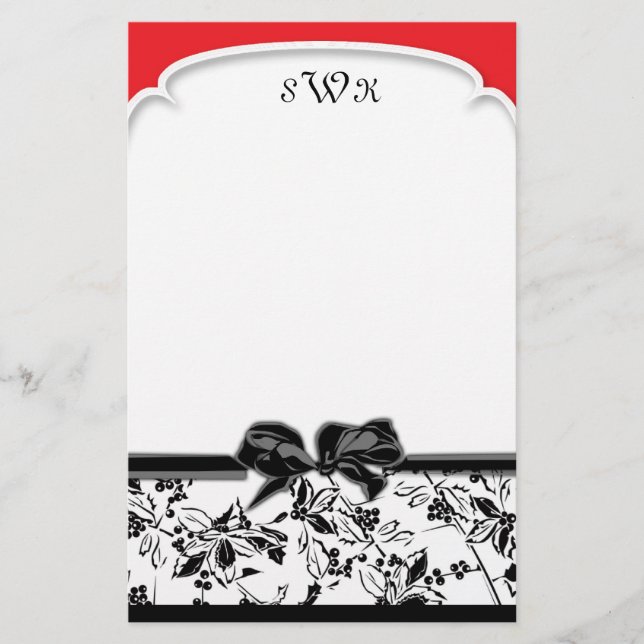 Rotes Stechpalmen-Briefpapier Briefpapier (Vorderseite)