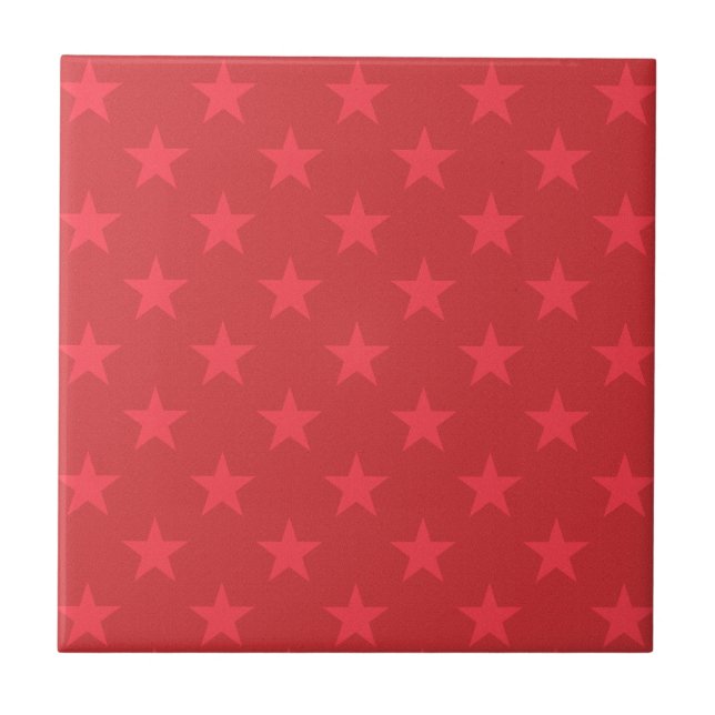 Rotes Sternenmuster Fliese (Vorderseite)