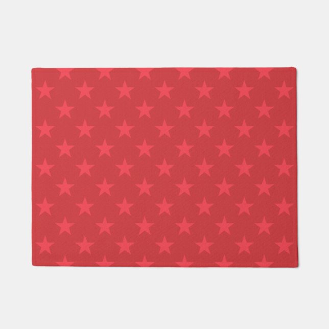 Rotes Sternenmuster Fußmatte (Vorderseite)