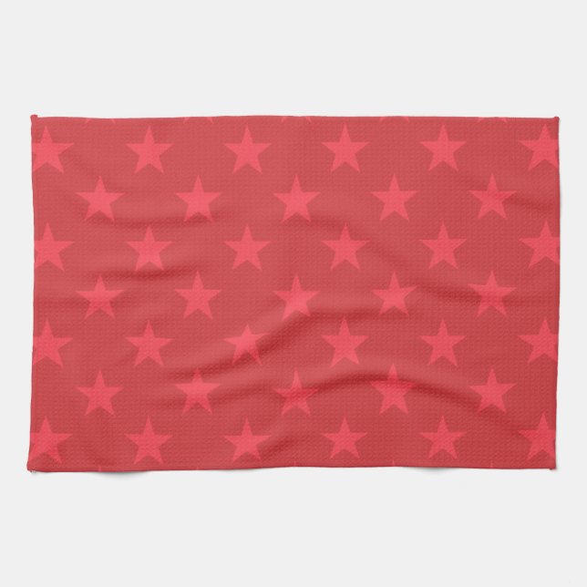 Rotes Sternenmuster Küchentuch (Horizontal)