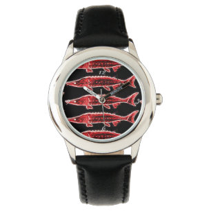 rotes Störe Thunder_Cove Schwarzes Armbanduhr