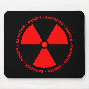 Rotes Strahlungs-Symbol Mousepad