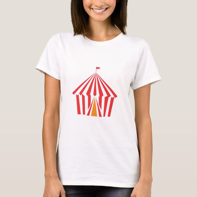 Rotes Streifen-Zelt T-Shirt (Vorderseite)