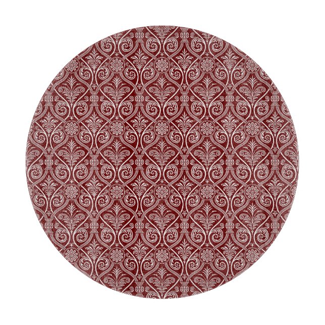 Rotes Strickplateau Schneidebrett (Vorderseite)