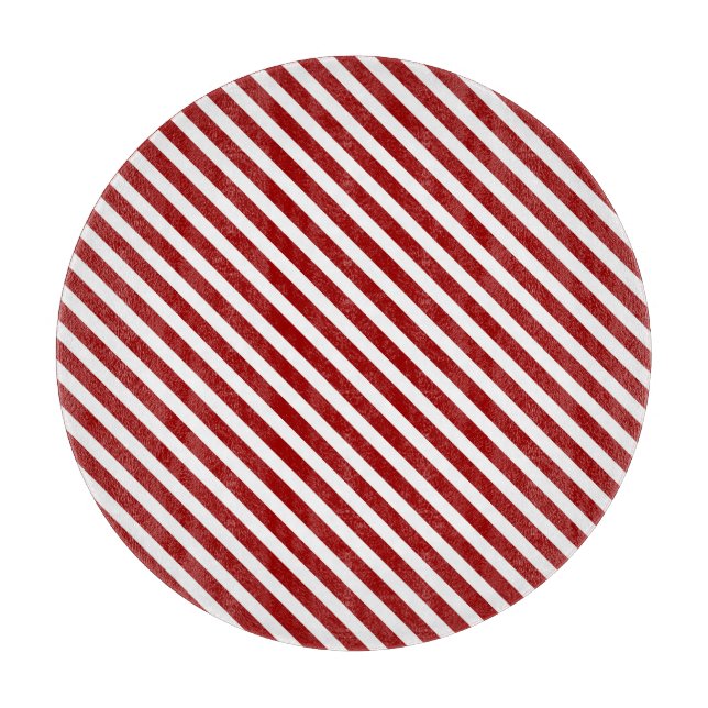 Rotes Strickplateau Schneidebrett (Vorderseite)