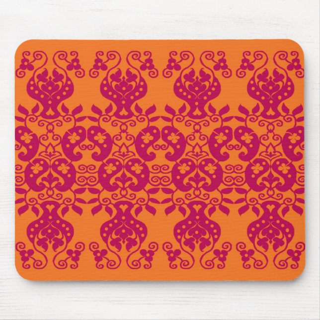 Rotes Swirls&Paisley dekoratives Muster mousepad (Vorne)