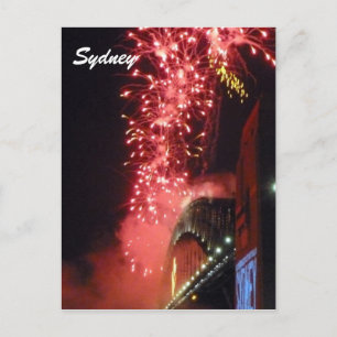 Rotes Sydney-Feuerwerk Feiertagspostkarte
