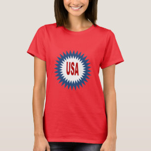 Rotes T-Shirt Frau Sonne USA