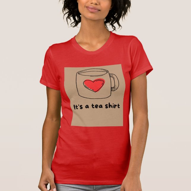 Rotes T-Shirt mit Tea-Shirt-Typografie (Vorderseite)