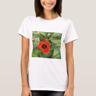 Rotes T-Shirt mit Tulpe für Frauen