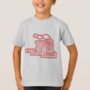 rotes T-Stück "der vollen Dampf voran" T-Shirt