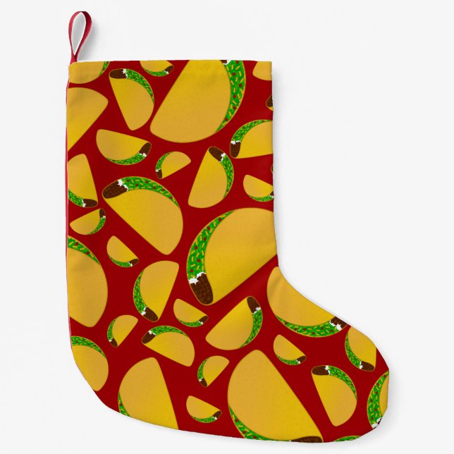 Rotes Taco-Muster Kleiner Weihnachtsstrumpf (Vorderseite)
