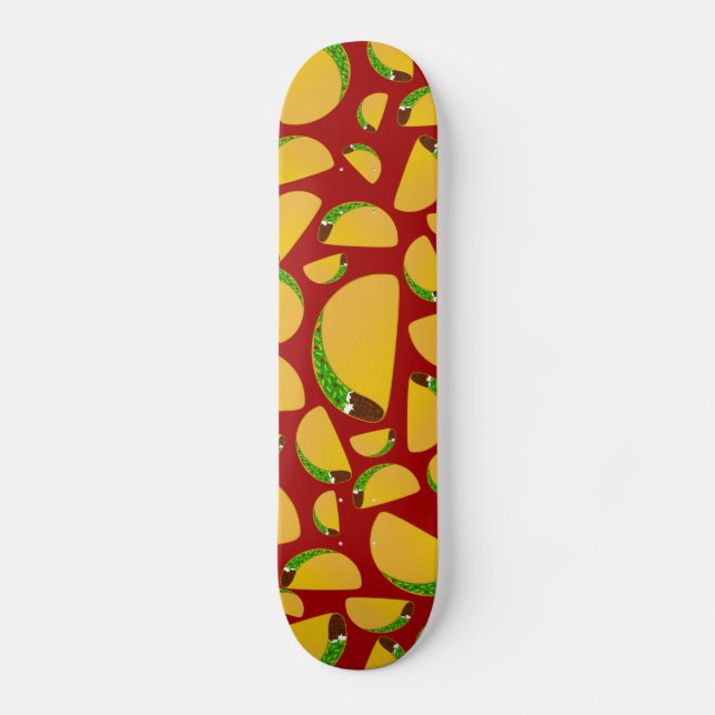 Rotes Tacomuster Skateboard (Vorderseite)