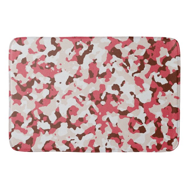 Rotes Tarnmuster Badematte (Vorderseite)