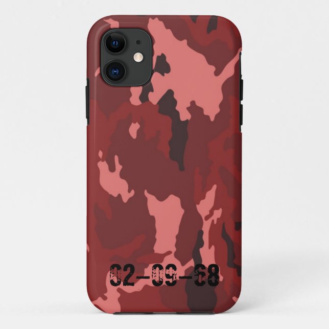 Rotes Tarnmuster Case-Mate iPhone Hülle (Rückseite)