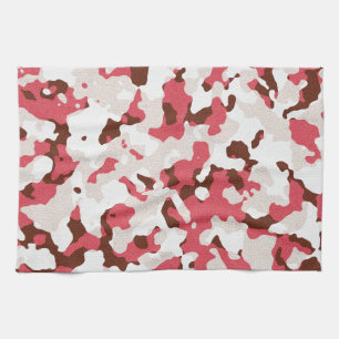 Rotes Tarnmuster Handtuch