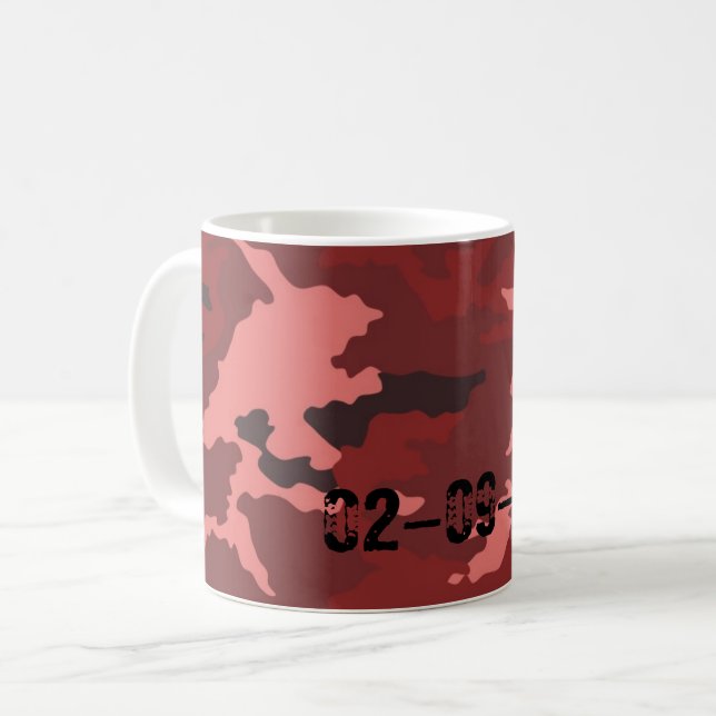 Rotes Tarnmuster Kaffeetasse (Vorderseite Links)