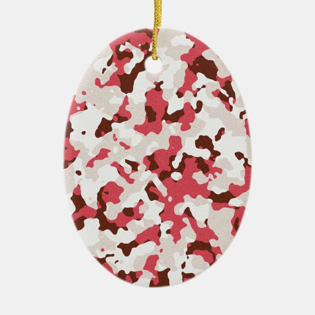 Rotes Tarnmuster Keramikornament (Vorne)