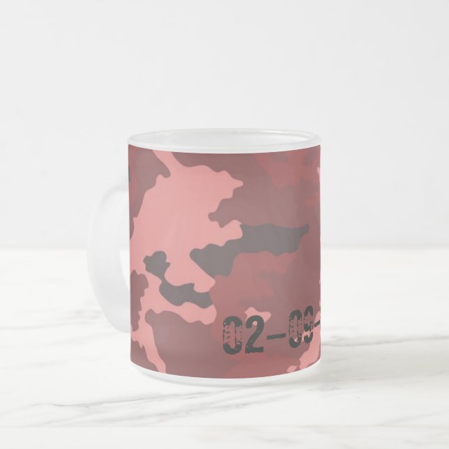 Rotes Tarnmuster Mattglastasse (Vorderseite Links)