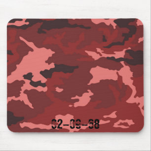 Rotes Tarnmuster Mousepad