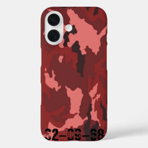 Rotes Tarnmuster Rosa-Maroon-Tarnung iPhone 16 Hülle