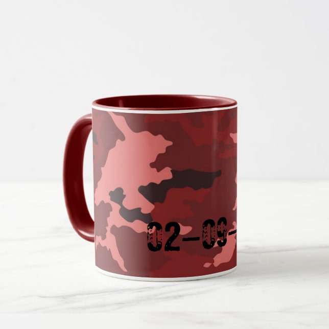 Rotes Tarnmuster Tasse (Vorderseite Links)