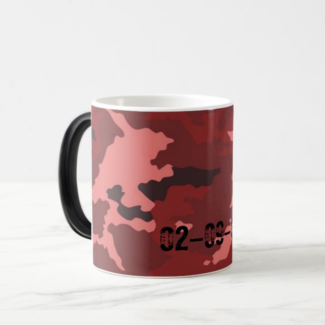 Rotes Tarnmuster Verwandlungstasse (Vorderseite Links)