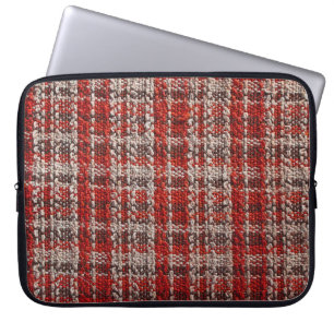 Rotes Tartan-Gewebe: Texturierter Hintergrund Laptopschutzhülle