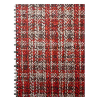 Rotes Tartan-Gewebe: Texturierter Hintergrund Notizblock