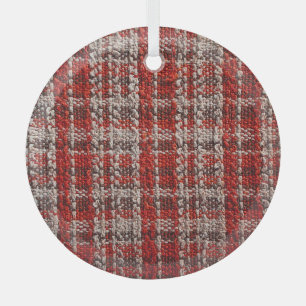 Rotes Tartan-Gewebe: Texturierter Hintergrund Ornament Aus Glas